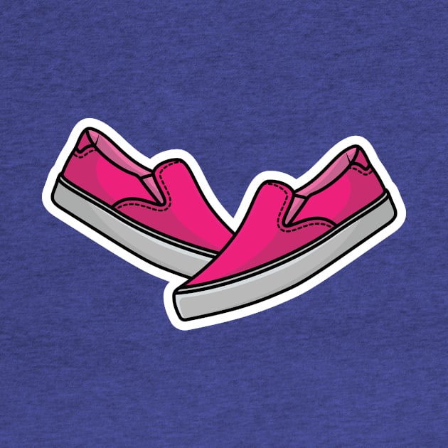 Pair Of Running Shoes Sticker vector illustration. Fashion object icon design concept. Boys outdoor fashion shoes sticker vector design with shadow. by AlviStudio